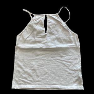 White American Eagle Tank Top with Crisscross Detailing